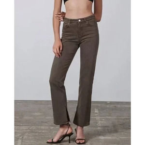 New NWT ZARA The 90's Slim With Split Ankle In‎ Sweet Mocha Size 10